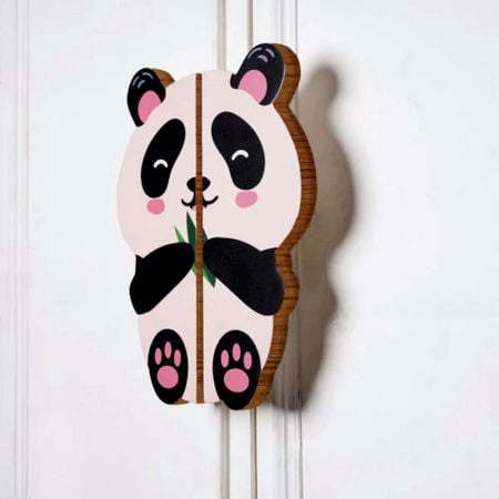 Handcrafted Acacia Wood Panda Cupboard Handles Set